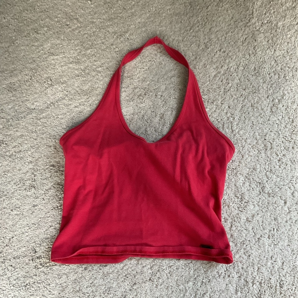 🪸 Hollister Red Halter Neck Tank Top